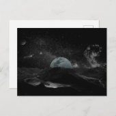 Zwarte en witte maan Night Sky Mountain Galaxy Pos Briefkaart (Voorkant / Achterkant)