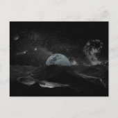 Zwarte en witte maan Night Sky Mountain Galaxy Pos Briefkaart (Voorkant)