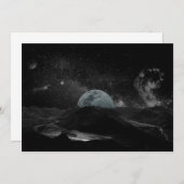 Zwarte en witte maan Night Sky Mountain Galaxy Pos Kaart (Voorkant / Achterkant)