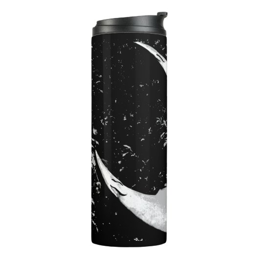 Zwarte en Witte Maan Thermal Tumbler Thermosbeker (Gedraaid links)