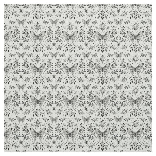 Zwarte en witte magische moth stof (Swatch)