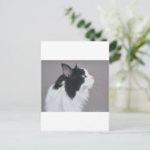 Zwarte en witte Maine Coon kat. Briefkaart (Staand voorkant)