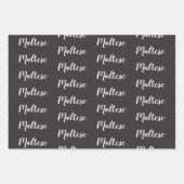 Zwarte en witte Maltese papaverhond Inpakpapier Vel (Voorkant 2)