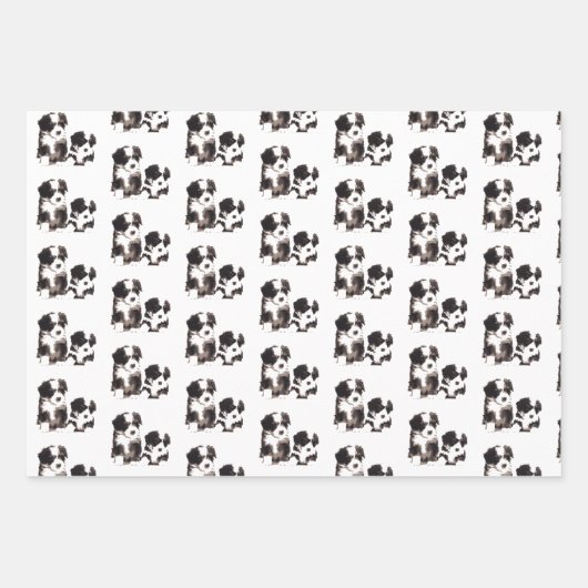 Zwarte en witte Maltese papaverhond Inpakpapier Vel (Voorkant)