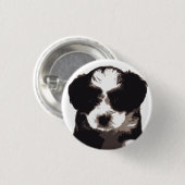 Zwarte en witte Maltese papaverhond Ronde Button 3,2 Cm (Voorkant /achterkant)