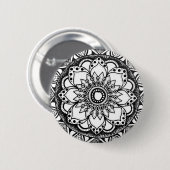 Zwarte en Witte Mandala Button (Voorkant /achterkant)