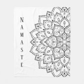 Zwarte en witte mandala Fleece Blanket (Voorkant)