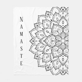 Zwarte en witte mandala Fleece Blanket