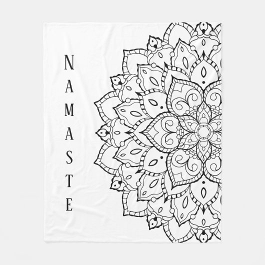 Zwarte en witte mandala Fleece Blanket Deken (Voorkant)