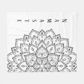 Zwarte en witte mandala Fleece Blanket Deken (Voorkant (Horizontaal))
