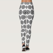 Zwarte en Witte Mandala Leggins Leggings (Achterkant)