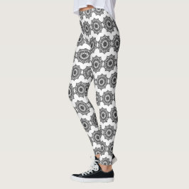 Zwarte en Witte Mandala Leggins Leggings