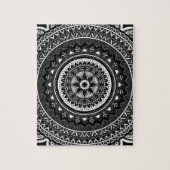 Zwarte en witte mandala legpuzzel (Verticaal)