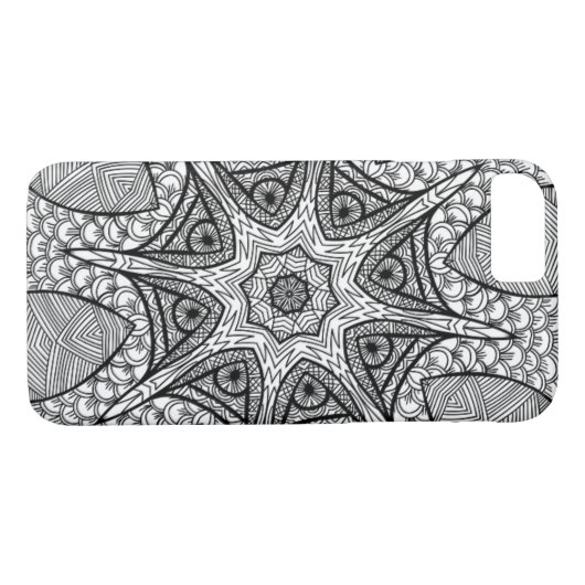 Zwarte en Witte Mandala mobiele telefoontas Case-Mate iPhone Case (Achterkant (Horizontaal))