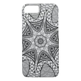 Zwarte en Witte Mandala mobiele telefoontas iPhone 8/7 Hoesje