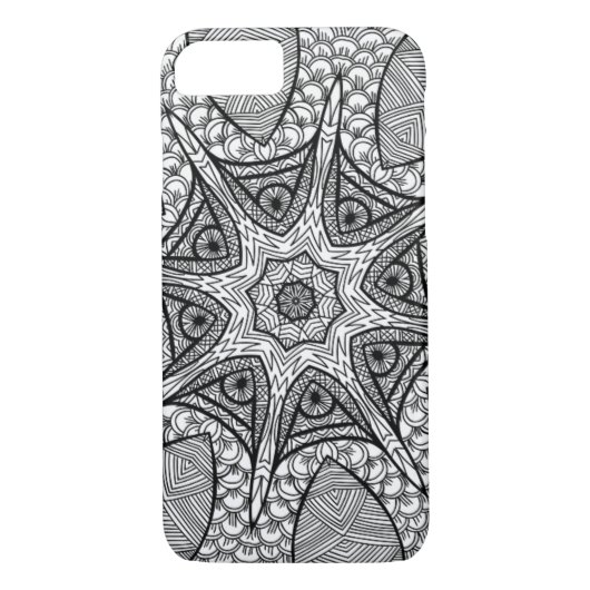 Zwarte en Witte Mandala mobiele telefoontas Case-Mate iPhone Case (Achterkant)