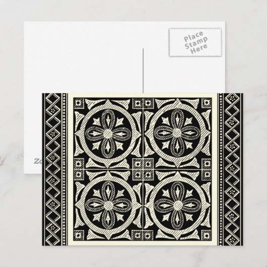 Zwarte en Witte Mandala Motif door Vision Studio Briefkaart (Voorkant / Achterkant)