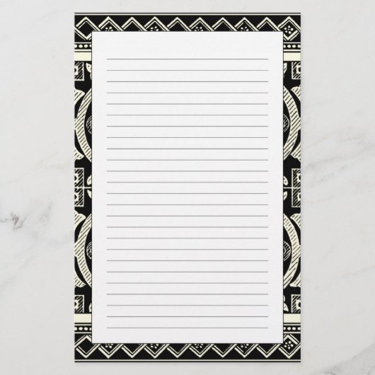 Zwarte en Witte Mandala Motif door Vision Studio Briefpapier (Voorkant)