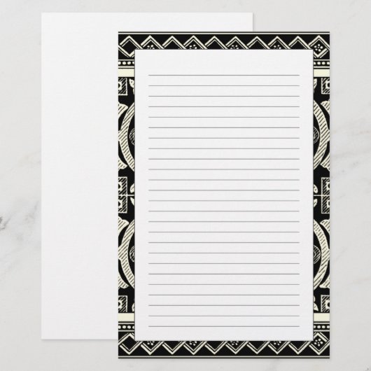 Zwarte en Witte Mandala Motif door Vision Studio Briefpapier (Voorkant / Achterkant)