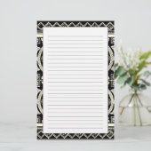 Zwarte en Witte Mandala Motif door Vision Studio Briefpapier (Staand voorkant)