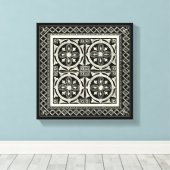 Zwarte en Witte Mandala Motif door Vision Studio Canvas Afdruk (Insitu (Houten vloer))