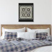 Zwarte en Witte Mandala Motif door Vision Studio Canvas Afdruk (Insitu (Slaapkamer))