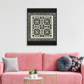 Zwarte en Witte Mandala Motif door Vision Studio Canvas Afdruk (Insitu (Woonkamer))