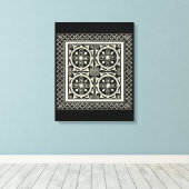Zwarte en Witte Mandala Motif door Vision Studio Canvas Afdruk (Insitu (Houten vloer))