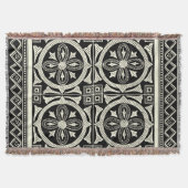 Zwarte en Witte Mandala Motif door Vision Studio Deken (Voorkant)