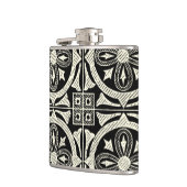 Zwarte en Witte Mandala Motif door Vision Studio Heupfles (Links)