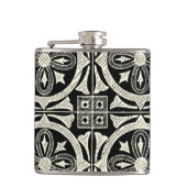 Zwarte en Witte Mandala Motif door Vision Studio Heupfles (Voorkant)