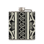 Zwarte en Witte Mandala Motif door Vision Studio Heupfles (Achterkant)