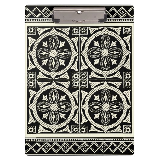 Zwarte en Witte Mandala Motif door Vision Studio Klembord (Voorkant)