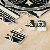 Zwarte en Witte Mandala Motif door Vision Studio Legpuzzel (Zijkant)