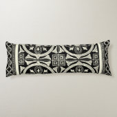 Zwarte en Witte Mandala Motif door Vision Studio Lichaamskussen (Achterkant)