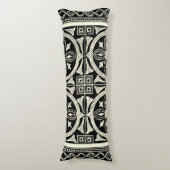 Zwarte en Witte Mandala Motif door Vision Studio Lichaamskussen (Voorkant Verticaal)