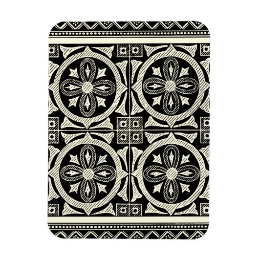 Zwarte en Witte Mandala Motif door Vision Studio Magneet (Verticaal)