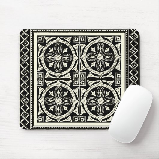 Zwarte en Witte Mandala Motif door Vision Studio Muismat (Met muis)