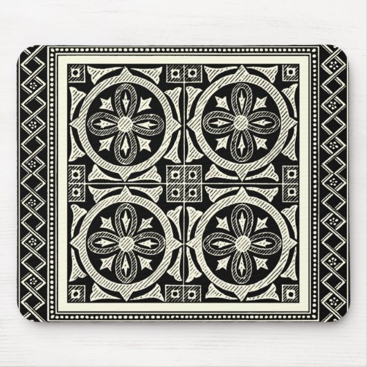 Zwarte en Witte Mandala Motif door Vision Studio Muismat (Voorkant)