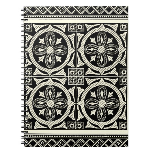Zwarte en Witte Mandala Motif door Vision Studio Notitieboek (Voorkant)