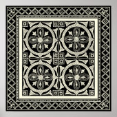 Zwarte en Witte Mandala Motif door Vision Studio Poster (Voorkant)