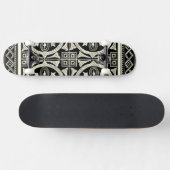 Zwarte en Witte Mandala Motif door Vision Studio Skateboard (Horizontaal)