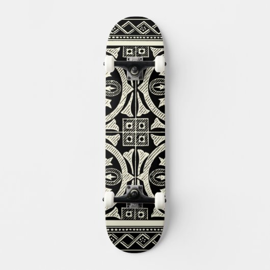 Zwarte en Witte Mandala Motif door Vision Studio Skateboard (Voorkant)