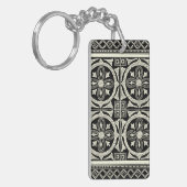 Zwarte en Witte Mandala Motif door Vision Studio Sleutelhanger (Voorkant Links)