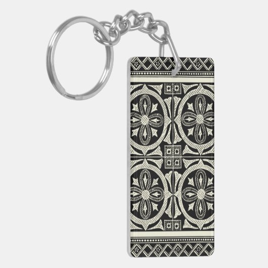 Zwarte en Witte Mandala Motif door Vision Studio Sleutelhanger (Voorkant Links)