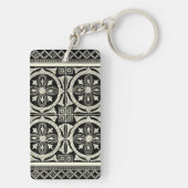 Zwarte en Witte Mandala Motif door Vision Studio Sleutelhanger (achterkant)