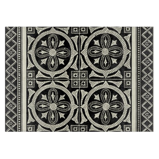 Zwarte en Witte Mandala Motif door Vision Studio Snijplank (Voorkant)