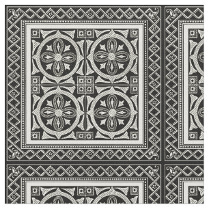 Zwarte en Witte Mandala Motif door Vision Studio Stof