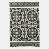 Zwarte en Witte Mandala Motif door Vision Studio Theedoek (Verticaal)