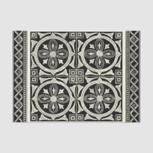 Zwarte en Witte Mandala Motif door Vision Studio Tissuepapier